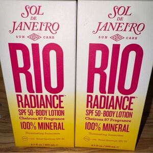 2-Sol de Janeiro Rio Radiance SPF 50 Body lotion sunscreen 200 ml each NEW